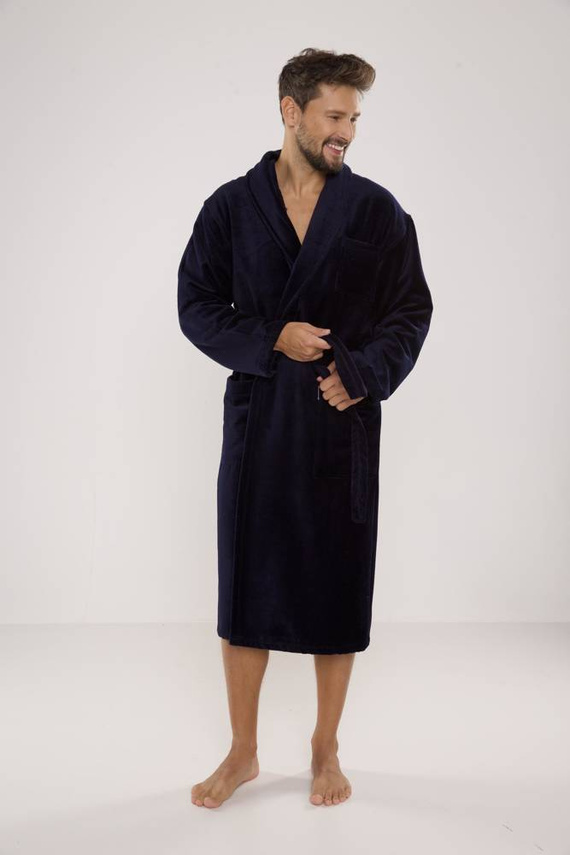 803 / 819 Zwillingsfrottee-Herrenbademantel Forex - alle navy blue (dunkelblau)