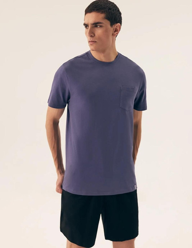 Herrenpyjama 43032 Mick Henderson blau – Baumwolle, kurze Ärmel, im Karton