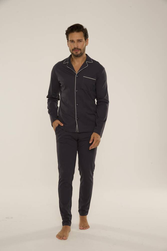 729 Norberto Herren Schlafanzug De Lafense - graphit