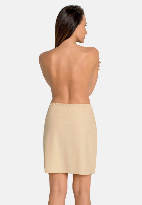 Teyli Luna 2113 Damen-Petticoat bis zum Knie in Beige mit Schlitz Regular