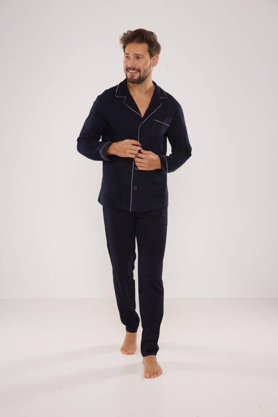 729 Norberto Herren Schlafanzug De Lafense - navy blau