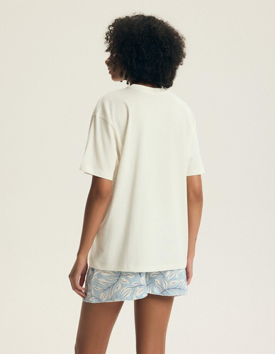 Pyjama 44485 Estes Henderson – Baumwolle, kurzer Arm, Blütenstickerei, bequem