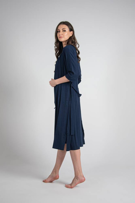 942 Visa Langer Morgenmantel De Lafense - navy blau