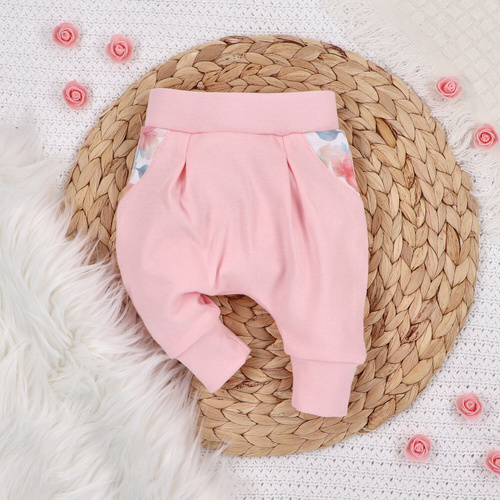 ABN-5425 Bunte Blumen Nini Bio-Baumwollhose, rosa