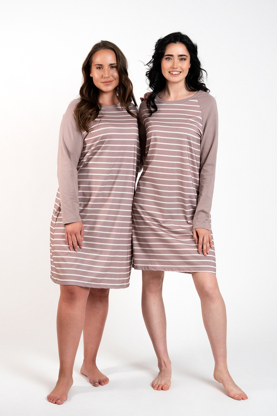 Oda Nachthemd Italian Fashion - Cappuccino Druck