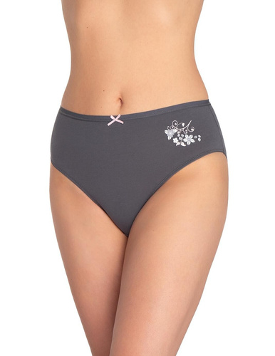 Damen-Slips L-120BI-96 Lama graphitgrau – Baumwolle, 3er-Pack, bequem und klassisch