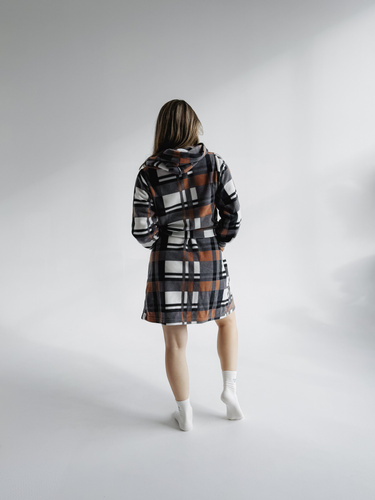 031 De Lafense Bademantel-Decke - warmer Fleece-Damenbademantel Super Cozy, camel