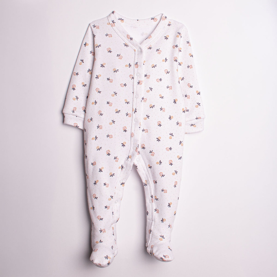 220031 Baby Strampler Nicol 100% Baumwolle Blumen mit Füßchen