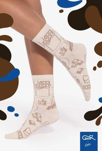 U04.WED Wedel Unisex Gatta Socken - weiß choco 04/14E