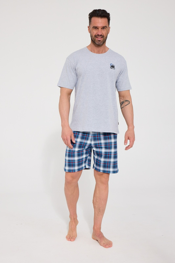 Cornette Grizzly 2 326/340 Herren Baumwoll-Pyjama Kurzarm grau