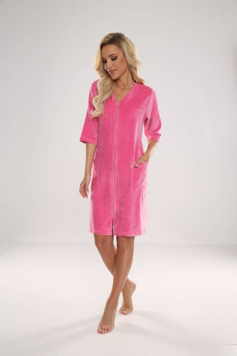 431 Velours Damenbademantel Forex - rosa