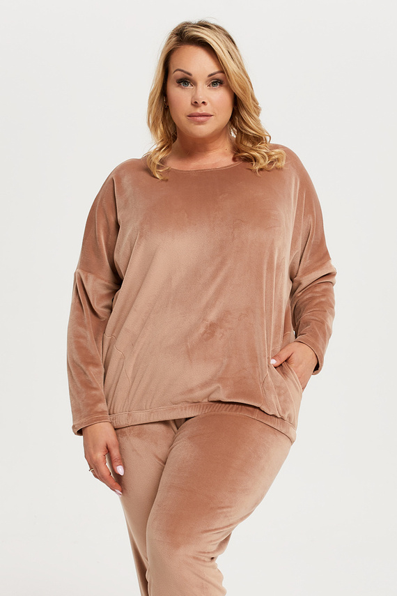 Juga Women's Long Set. ärmel, Länge. hose Italian Fashion - beige