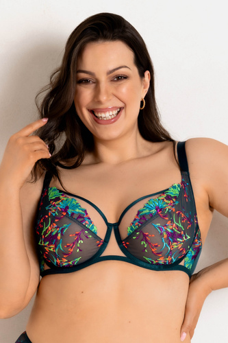 19233 Illusion Soft Milano – Soft-BH mit bunter Stickerei, transparentes Netz
