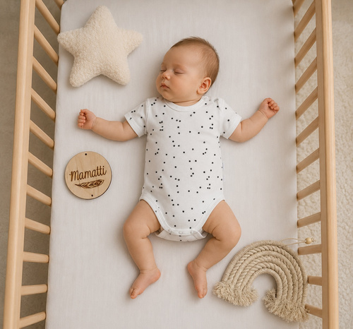 Mamatti BK16225 Babybody Kurzarm Sterne Baumwolle