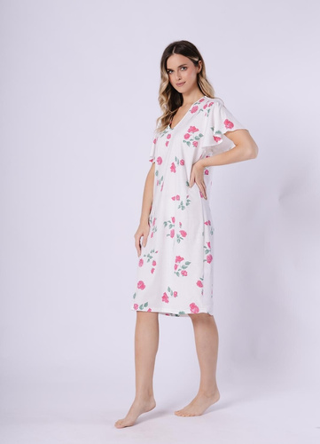 Damen-Nachthemd Venus Leveza 1726 aus 100 % Baumwolle mit Blumenprint