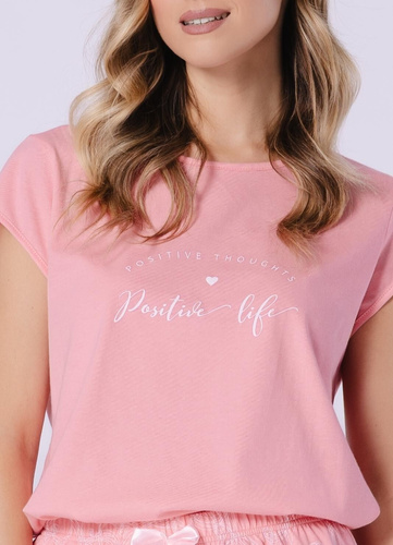 Leveza Marlena 1713 – Damen-Pyjama aus Baumwolle mit Shorts, Kurzarm