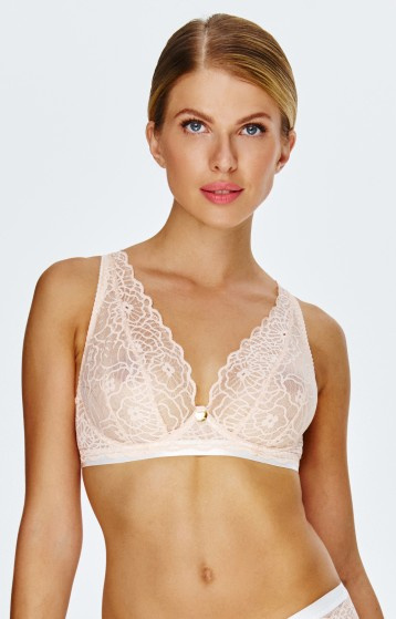 2555 Lupoline BH - beige Bügel-Bralette mit Spitze und Chiffon