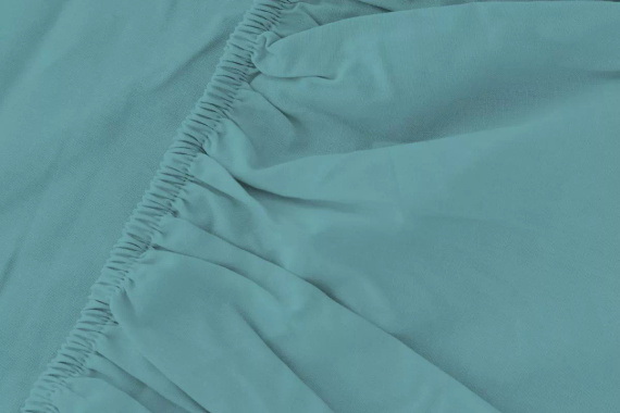 Mikrosatin Spannbettlaken Poly Detexpol glatt mit Gummizug turquoise