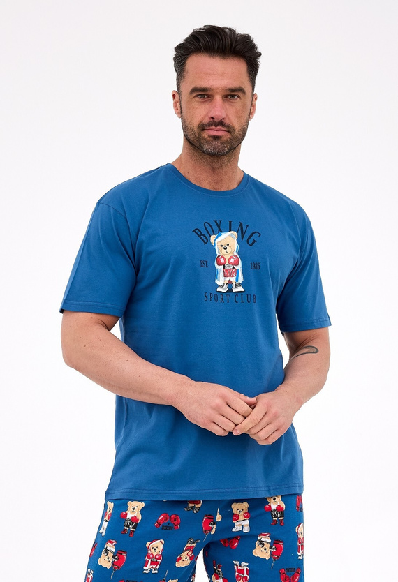 Herrenpyjama Cornette 326/296 Boxerjeans – Baumwolle, kurze Ärmel, bequem und stilvoll