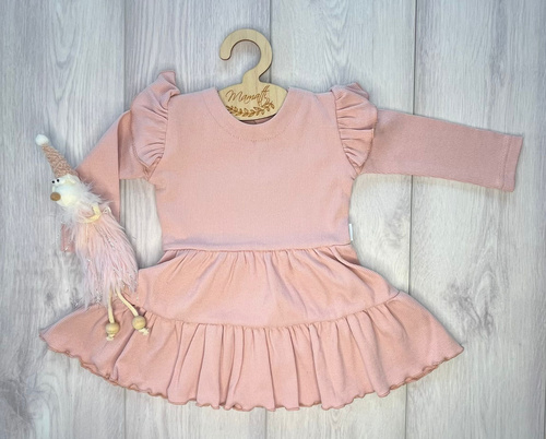 Mamatti SP503 Mädchenkleid mit Flügelärmeln 97% Baumwolle