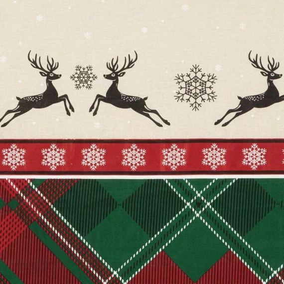 Weihnachtsbettwäsche Elsa Eurofirany beige 100% Baumwolle mit Reißverschluss