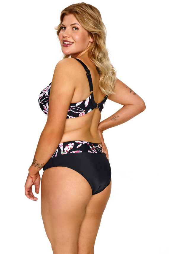 Biustonosz Rosa Big Lupoline schwarz floral full cup für großen Busen