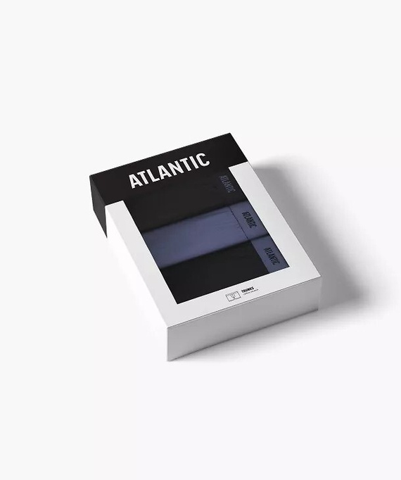 Herrenboxershorts Atlantic 3MH-0111 A3 3er-Pack schwarz-denim – 95% Baumwolle, eng anliegend