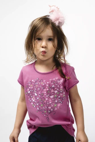 Ontega Mädchen Schlafanzug Italian Fashion - amaranth/ dunkelblau