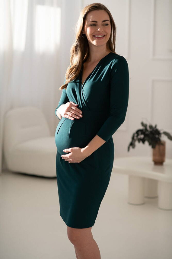 Grow with me Milk&Love Umstands- und Stillkleid, flaschengrün