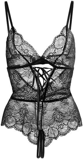 Body Eclipse Black LivCo Tüll Spitze verstellbar Damen
