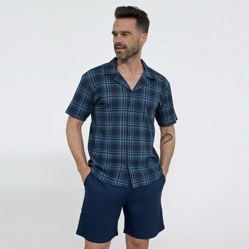 Cornette 2000/02 Herren-Pyjama zum Aufknöpfen 100% Baumwolle Kurzarm