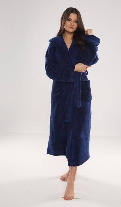 807 Luna II Langer Morgenmantel für Damen Forex - Marineblau