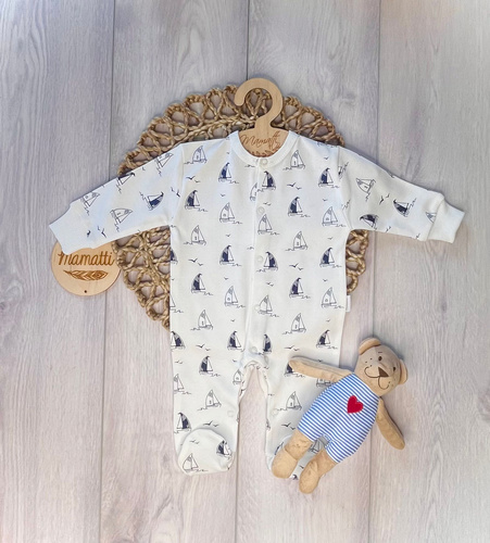 Baby-Strampler Mamatti PA16040 Schiffe – Baumwoll-Strampler für Babys