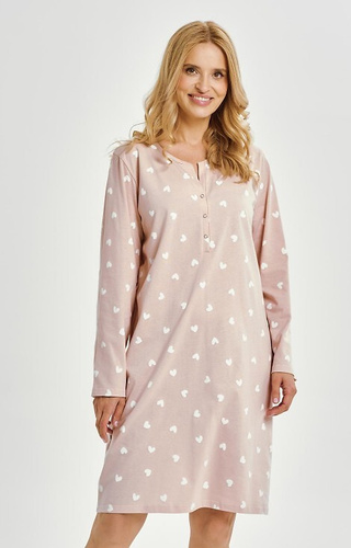 3443 Nori Taro Damenshirt – 100 % Baumwolle, lange Ärmel, Ausschnitt mit Druckknöpfen