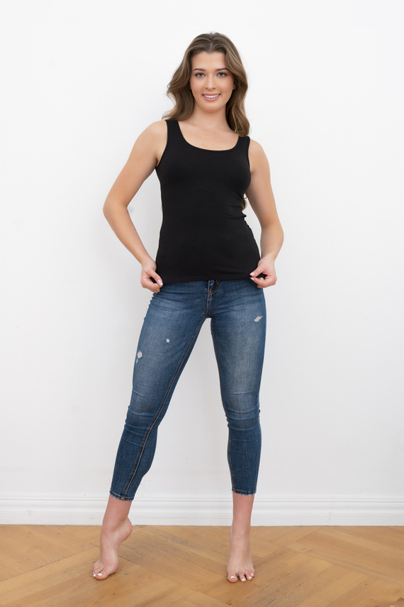 Ibiza Women's breitschultriges Hemd Italian Fashion- schwarz