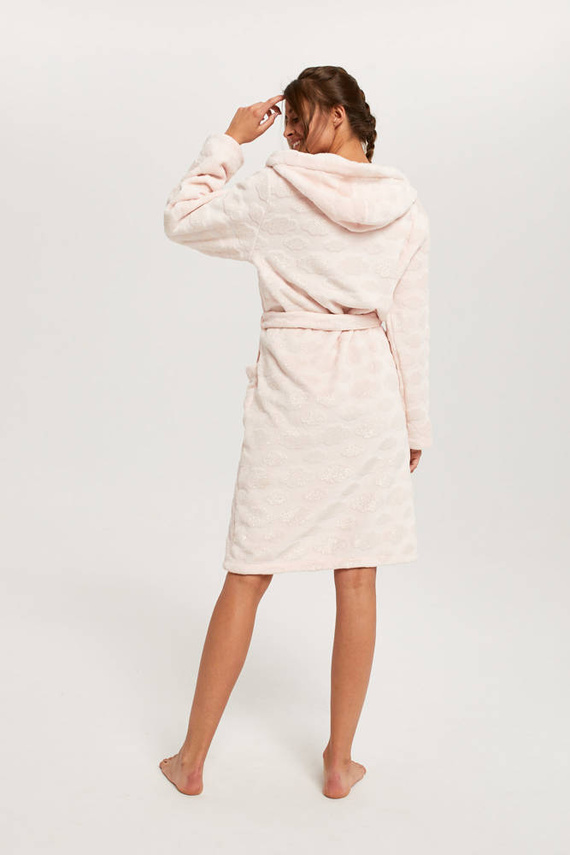 Drina Damenbademantel mit Kapuze Italian Fashion - rosa