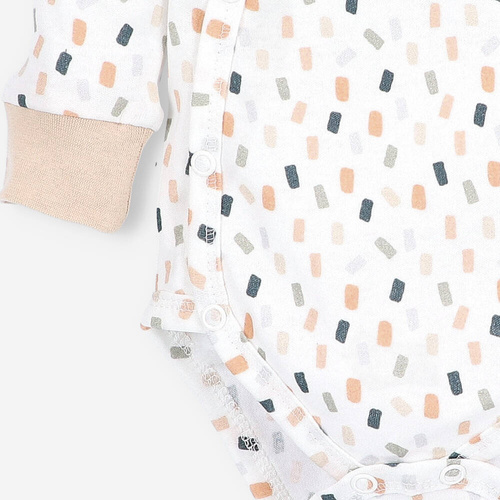 ABN-5321/KRE Nini Umschlag-Body aus Bio-Baumwolle, Creme