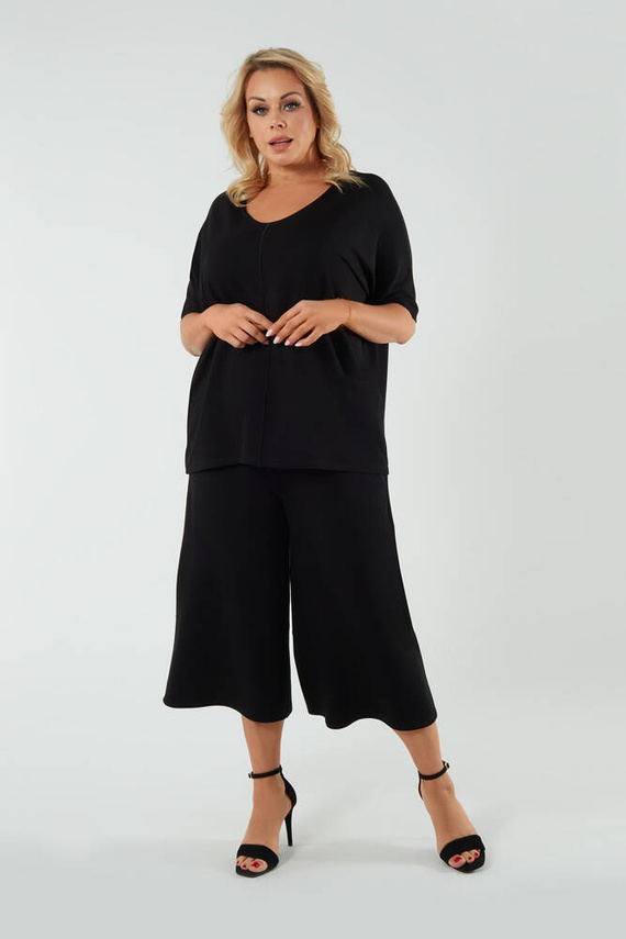 Soler Kurzarmbluse Italian Fashion - schwarz 