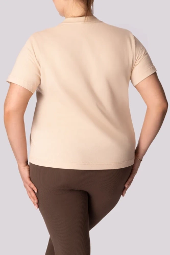 Boxy Base Damen T-Shirt Mona beige