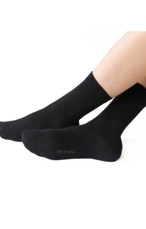 Art.194 Steven schwarze Socken – Baumwolle und Leinen, nahtlos, Unisex