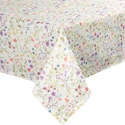 Tischdecke ANNA Eurofirany fleckenabweisend weiß-lila Blumen