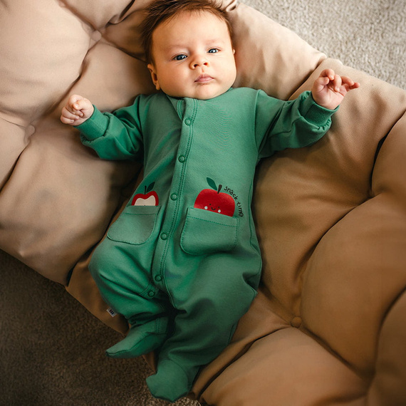 Baby Strampler Eevi Snack Time grün Baumwolle bequem