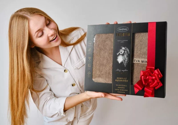 Venus 3 Set hochwertiger Eurofirany-Handtücher von Eva Minge – Schwarz