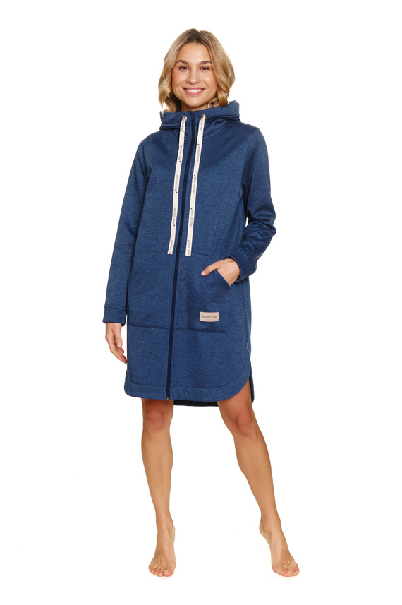 7228 Doctor Nap Damenbademantel – Indigo-Melange