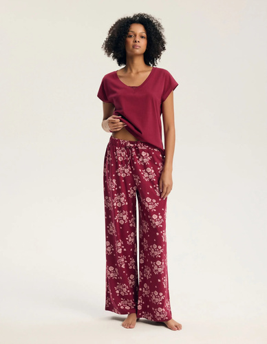 Henderson Greta 45405 Damen-Pyjama 100% Baumwolle Spitze Lange Hose