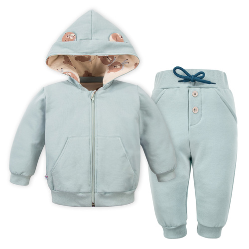 Beary Cool Eevi Trainingsanzug-Set – Salbei, Sweatshirt mit Ohren und Hose
