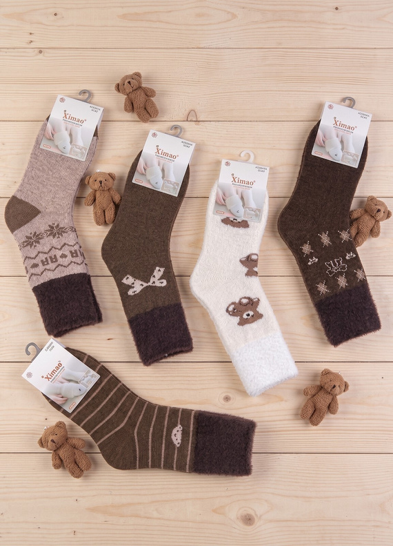 Xintao WiK 3141 wz.5 Damen-Socken Merino 88% Wolle warm -1 braun
