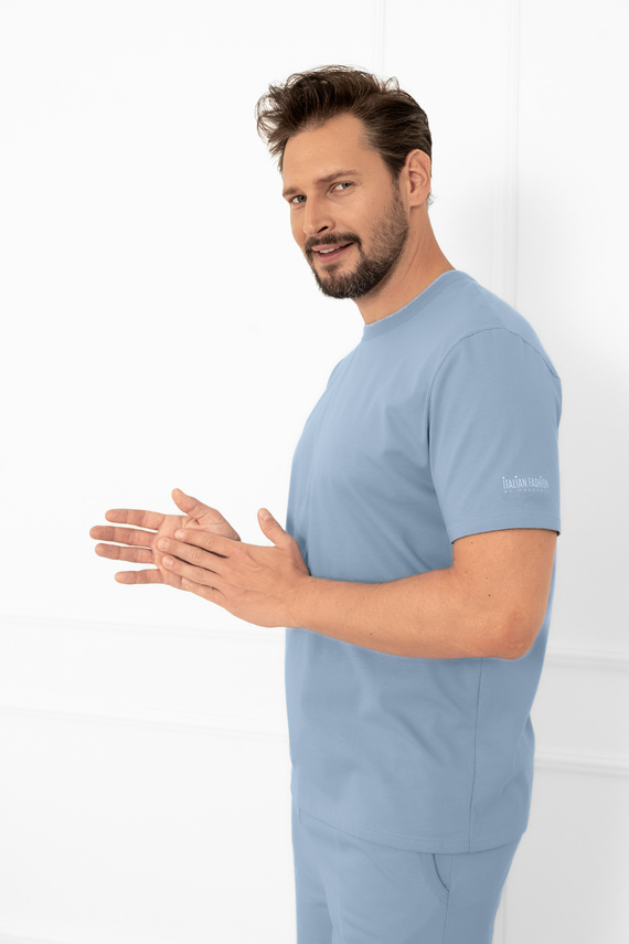 Krystian Italian Fashion Herren Schlafanzug aus Stahl - Baumwolle, T-Shirt und kurze Hosen