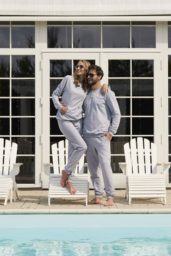 Fox Women's Long Set. ärmel, Länge. hose Italian Fashion - melange