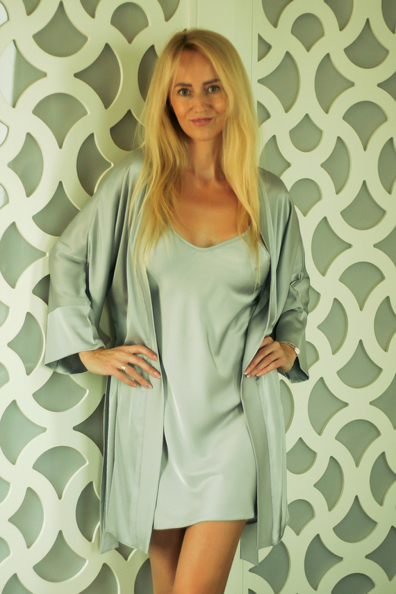 Panama Damen Morgenmantel Podomka Kalimo - silber